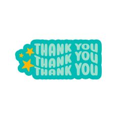 Thank You Retro Wavy Layered Quote