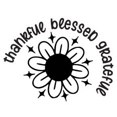 Thankful Blessed Grateful Sunflower design