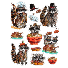 Thanksgiving Raccoon Sticker Sheet