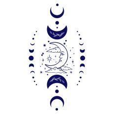 Mystical Moon With Moon Phases SVG