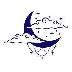 The Moon and Clouds Mystical SVG