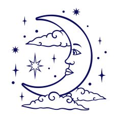 Mystical Moon and Clouds SVG