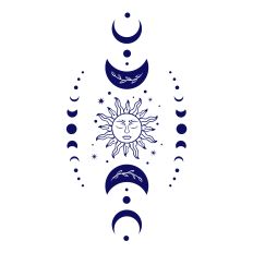 Mystical Sun and Moon SVG Cut File