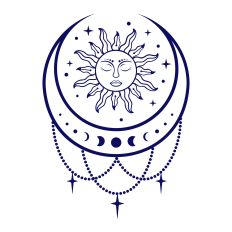 Mystical Sun and Moon SVG Cut File