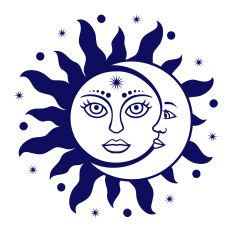 Mystical Sun and Moon SVG Cut File