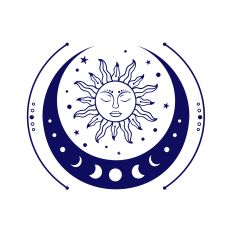 Mystical Sun and Moon SVG Cut File