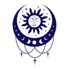 Mystical Sun and Moon SVG Cut File
