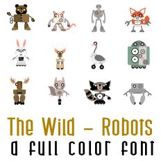 The Wild - Robots Full Color Font