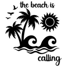 The Beach is Calling, Palm Tree, Ocean Summer Sun