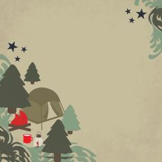 Camping Scene Scrapbook Paper