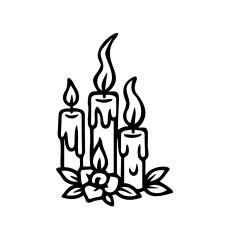 Three burning Candles and a rose