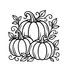 Pumpkin and leaves