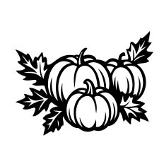 Pumpkin and leaves