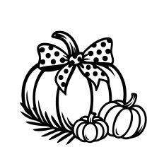 Pumpkins coquette bow polka dots
