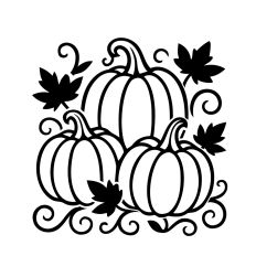 Pumpkin and swirly leaves