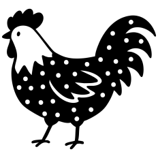 Rooster with Polka Dots