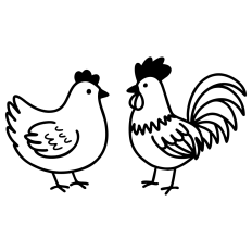 Hen and Rooster