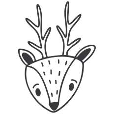 Deer Head by Jolly Little Prints