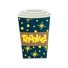 Thanks Coffee Cup Gift Card Envelope