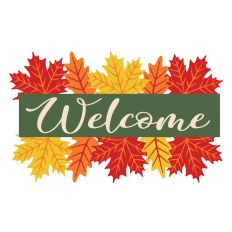 CBDA WELCOME LEAVES WALL ART
