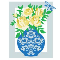 CBDA ROSE VASE WALL HANGING