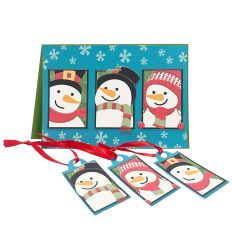 SNOWMAN TRIO FACES CARD and TAGS