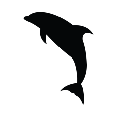 Dolphin Breaching Silhouette