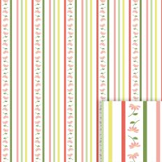 Floral Ticking Stripe Printable background