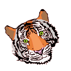 Detailed Tiger face, cut file or print and cut
