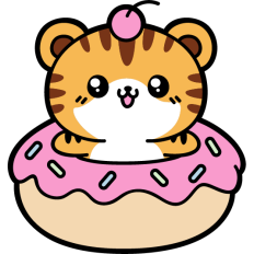 cute tiger in a donut