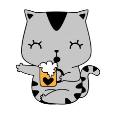 Cat with beer