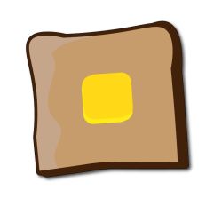 Cute Toast with Butter SVG Cut File