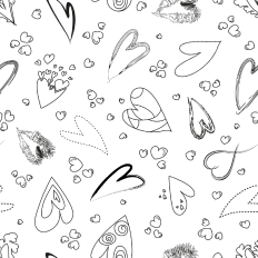 TOSSED VALENTINE HEARTS REPEAT PATTERN CLASSIC COLOR
