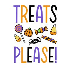 Halloween Trick or Treat Saying with Spooky Candies
