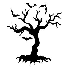 Halloween Tree with Bats 