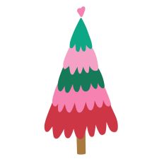 Whimsical Christmas Tree - Modern Layered with Heart Topper