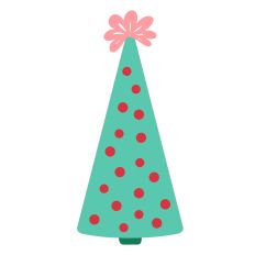 Whimsical Christmas Tree - Polka Dots with Fluffy Bow
