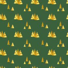 Sparkle Christmas—Gold Trees - Dk Green