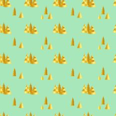 Sparkle Christmas—Gold Trees - Mint