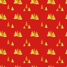 Sparkle Christmas—Gold Trees - Red