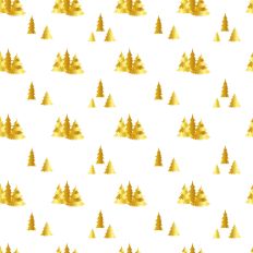 Sparkle Christmas—Gold Trees - White