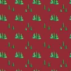 Sparkle Christmas—Green Trees-Dk Red