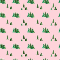 Sparkle Christmas—Green Trees-Pink