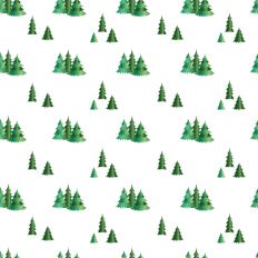 Sparkle Christmas—Green Trees-White