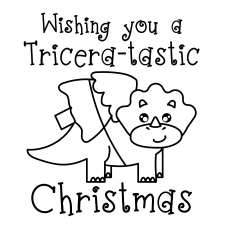 Christmas Dinosaur Triceratops Carrying a Christmas Tree