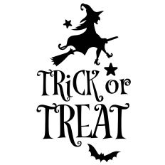 Trick or Treat - Witch Design with Bats 