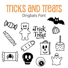 Tricks and Treats Halloween Dingbat Font