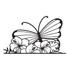 Floral Butterfly Border