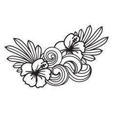 Hibiscus and Leaves design