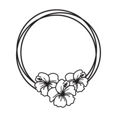 Hibiscus Circle Frame